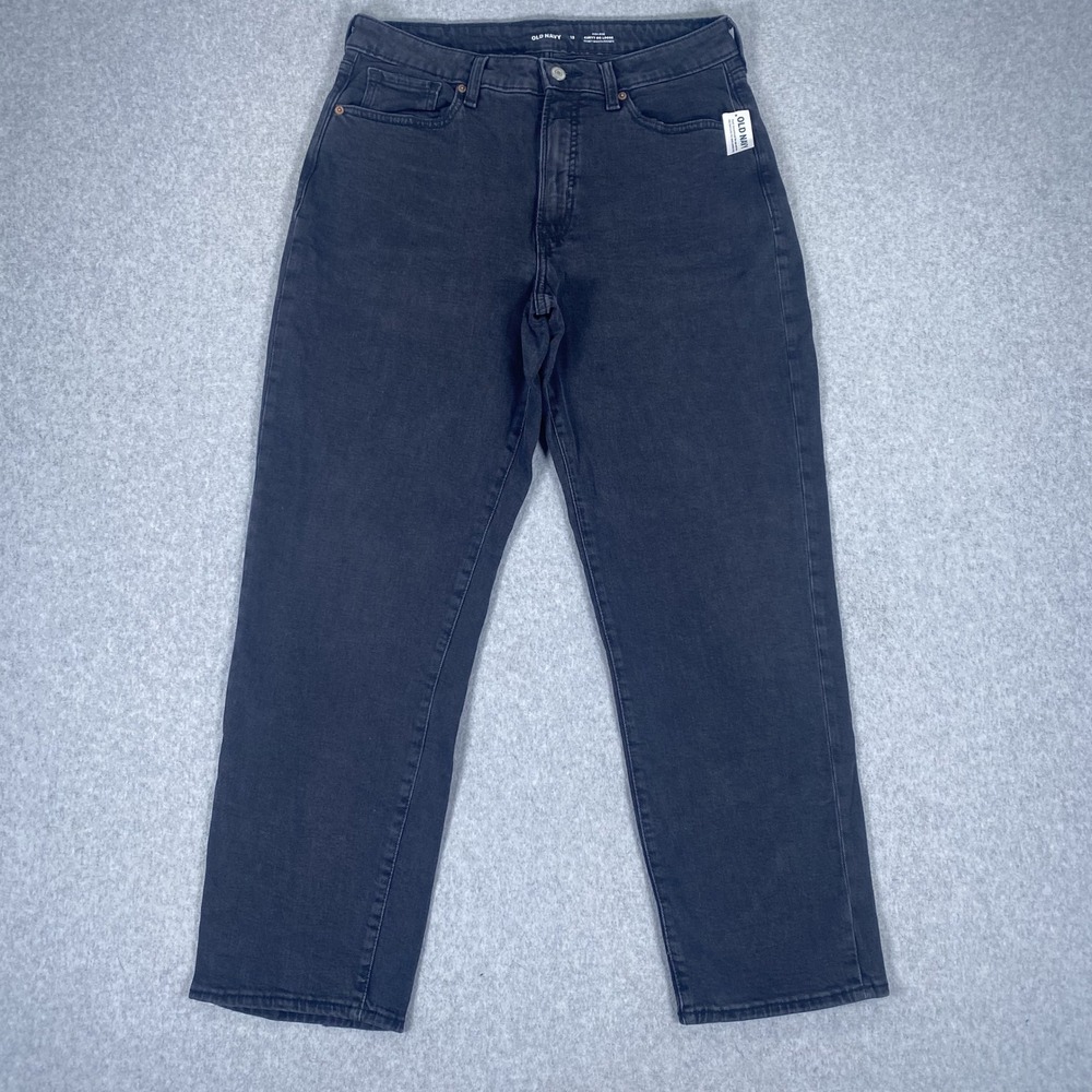 Old Navy Jeans Womens 12 Black Curvy OG Loose High Rise Secret Smooth Pockets
